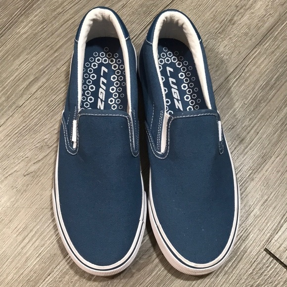 Lugz Clipper Blue & White Slip-On Canvas Sneakers size 8.5 - Picture 1 of 9